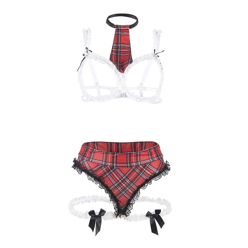 SEXY SCHOOLGIRL COSTUME WITH BRA L/XL