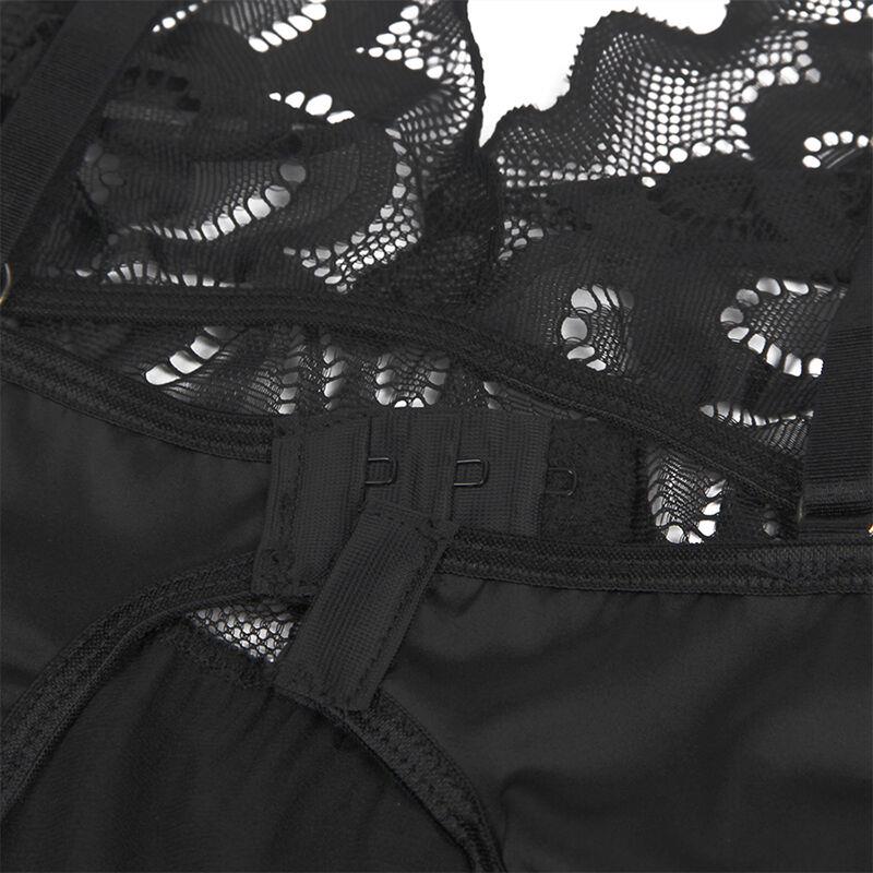 BABYDOLL Z CVETLIČNIM MOTIVOM ČRNA S/M