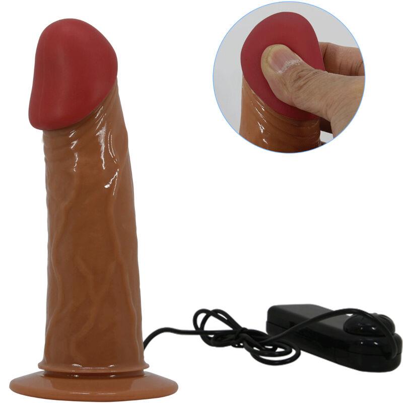 STARKS HARNESS BRIEFS MULTI-SPEED VIBRATION DILDO 17,5 CM LIGHT BROWN