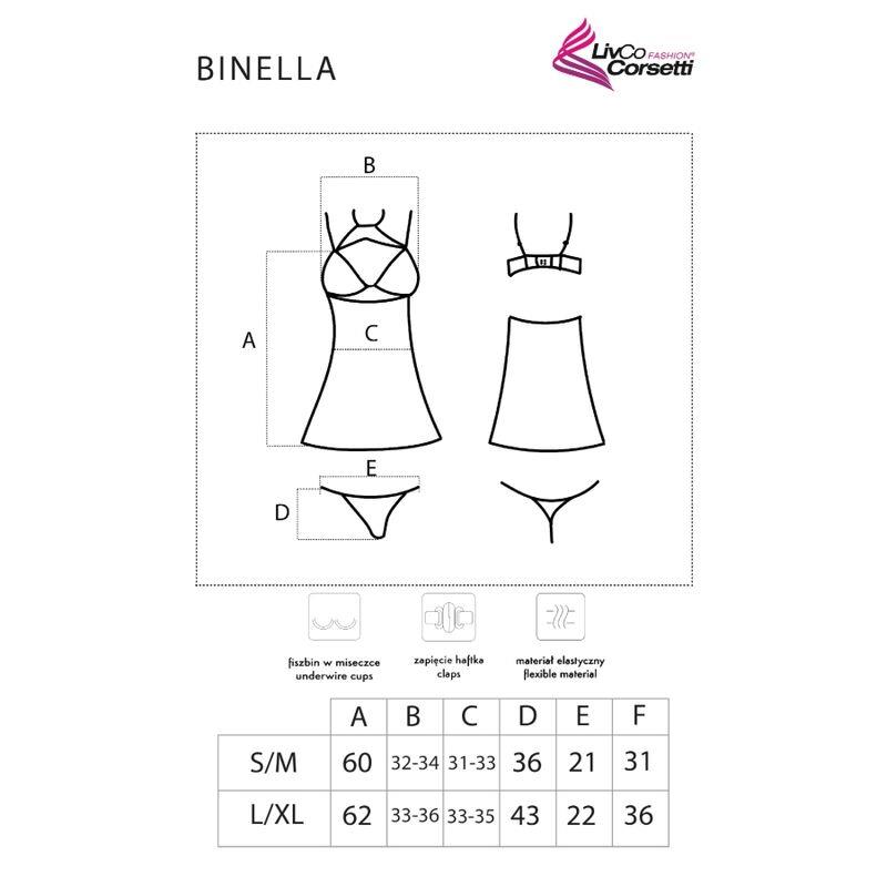 BINELLA SET BABYDOLL + THONG BLACK