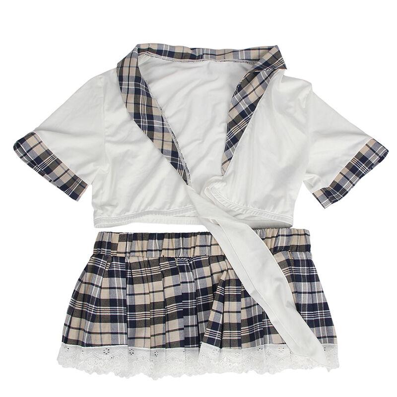 SEXY SCHOOLGIRL COSTUME TOP AND SKIRT S/M