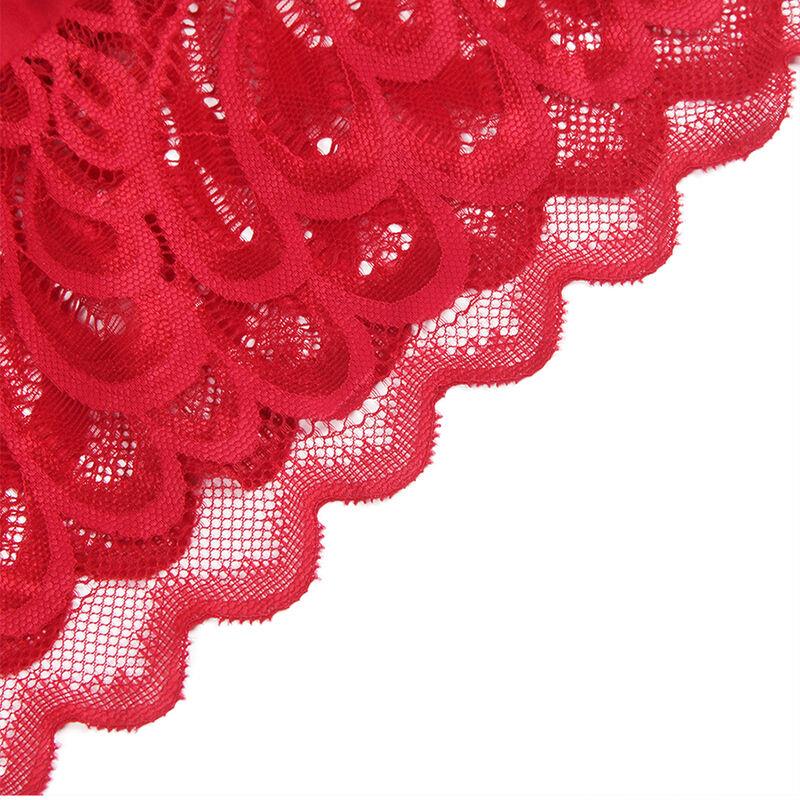 SATIN BABYDOLL WITH LACE RED S/M