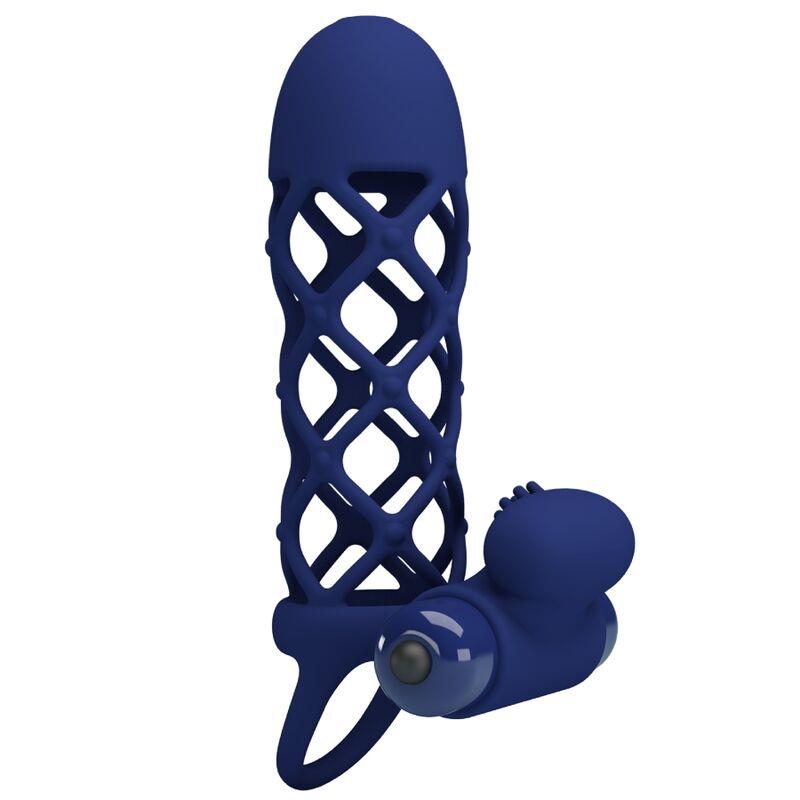 GIANN VIBRATOR RING WITH SILICONE SHEATH BLUE