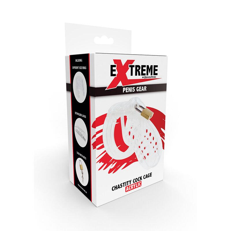 EXTREME CHASTITY COCK CAGE ACRYLIC ADJUSTABLE CLEAR