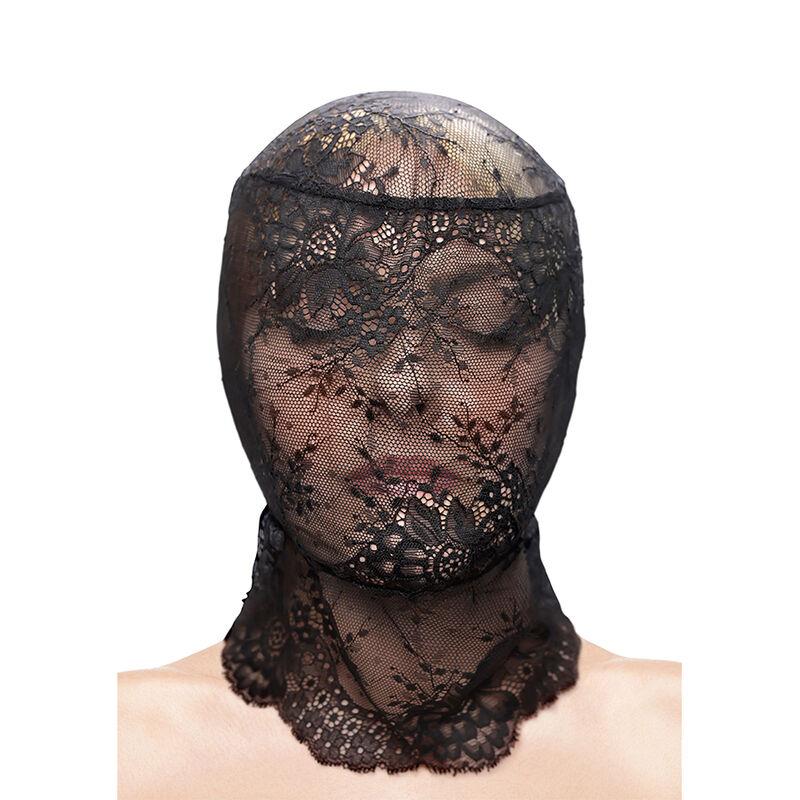 FETISH & FASHION LACE HOOD BLACK