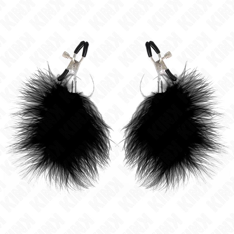 FEATHER NIPPLE CLAMP BLACK 7 CM