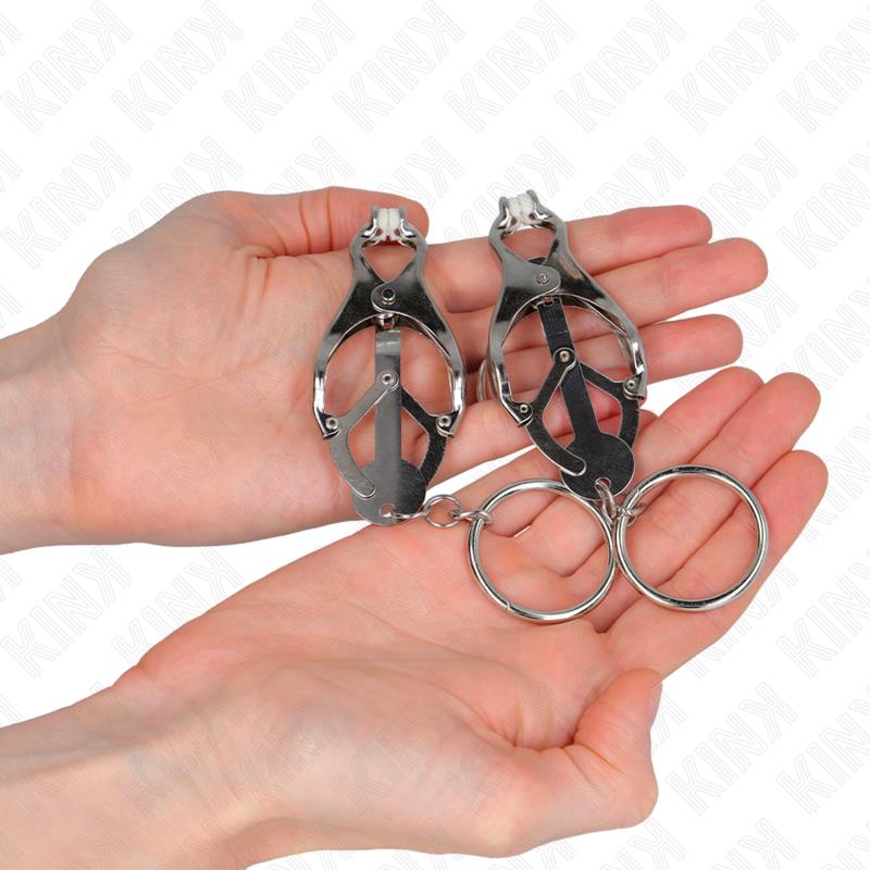 O-RING JAPANESE CLOVER NIPPLE CLAMPS SILVER