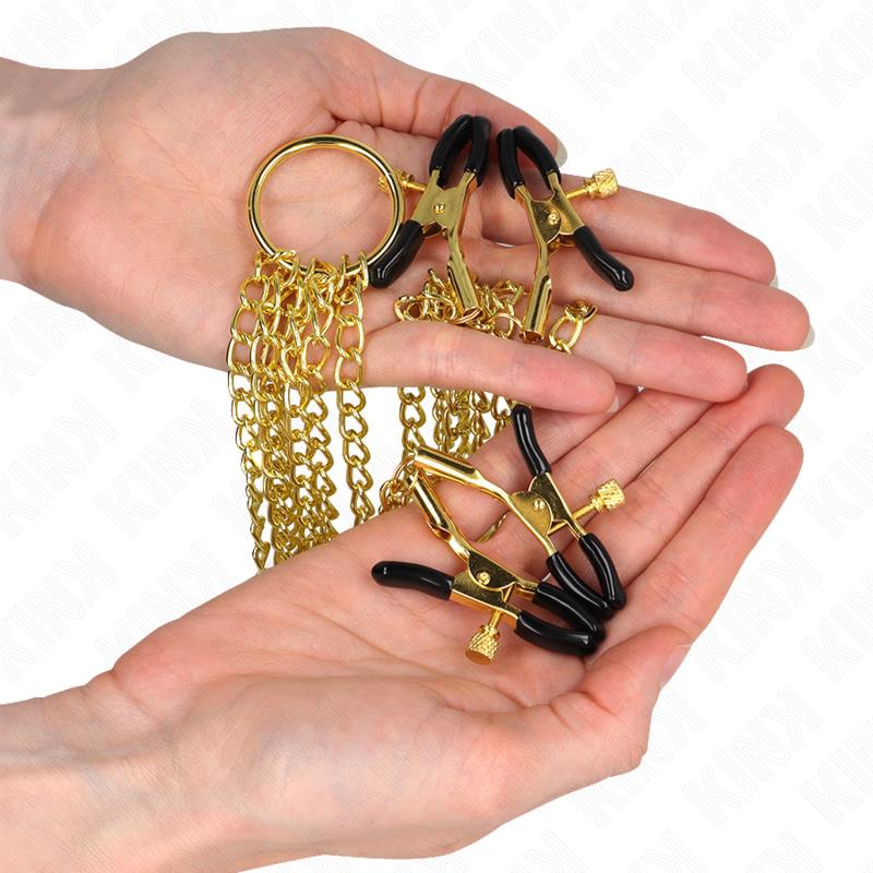 4 NIPPLE AND CLIT CLAMPS ADJUSTABLE GOLD