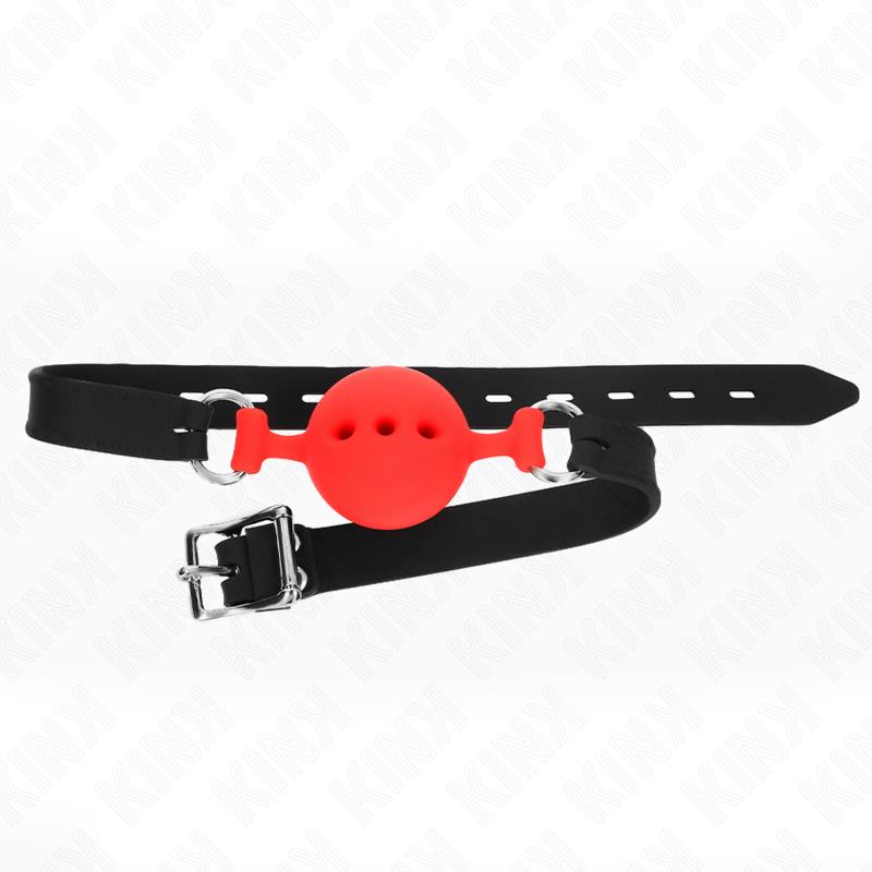 POLNI SILIKONSKI GAG 55 x 2 CM Z 4.5 CM ŽOGO VELIKOST M RDEČA PRILAGODLJIVA 35-51 CM