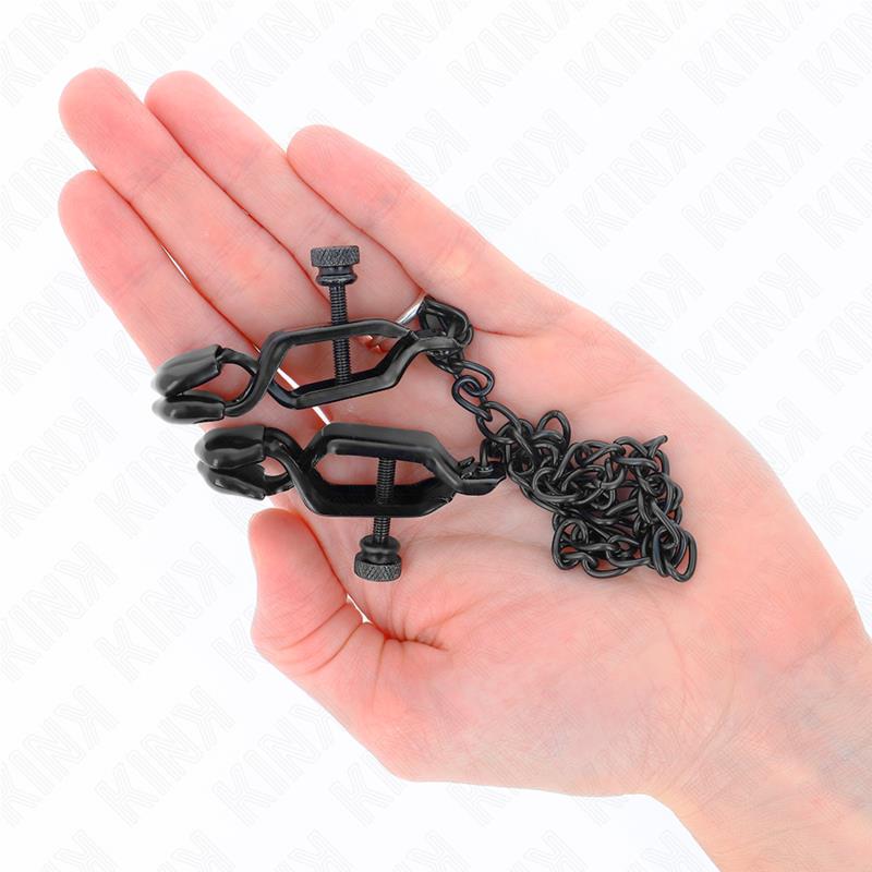 FLAT CHAIN NIPPLE CLAMPS BLACK 30 CM