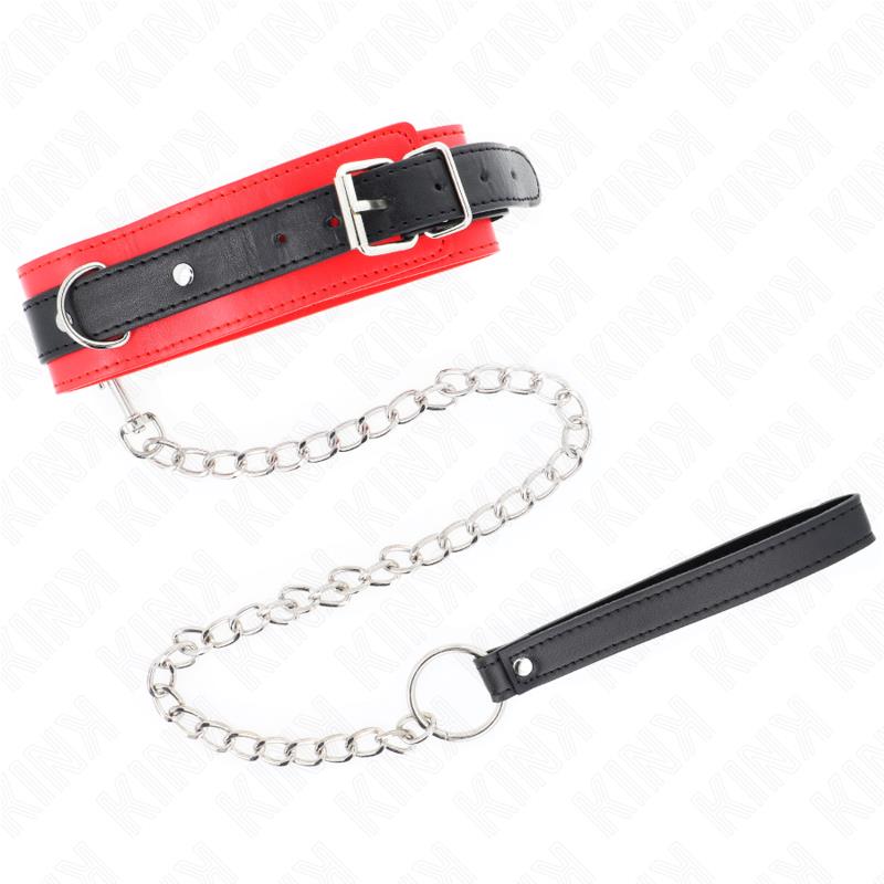 BASIC MODEL COLLAR WITH LEASH 65 CM MODEL 3 RED 53 X 5 CM