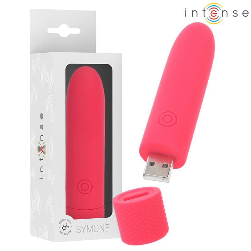 SYMONE USB PUNJIVI VIBRIRAJUĆI METAK 8 VIBRACIJA CRVENA 10 X 2.2 CM