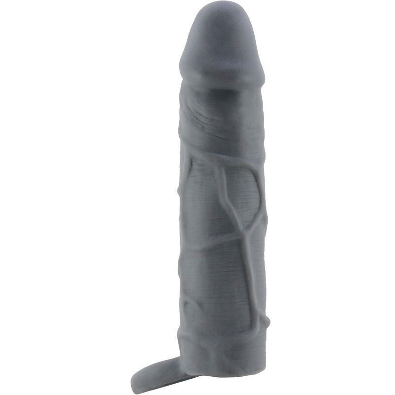 REALISTIC SKIN PENIS SLEEVE DARK GREY