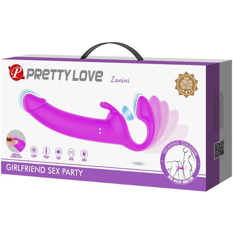ZANINI STRAPLESS STRAP-ON 10 VIBRATIONS PURPLE