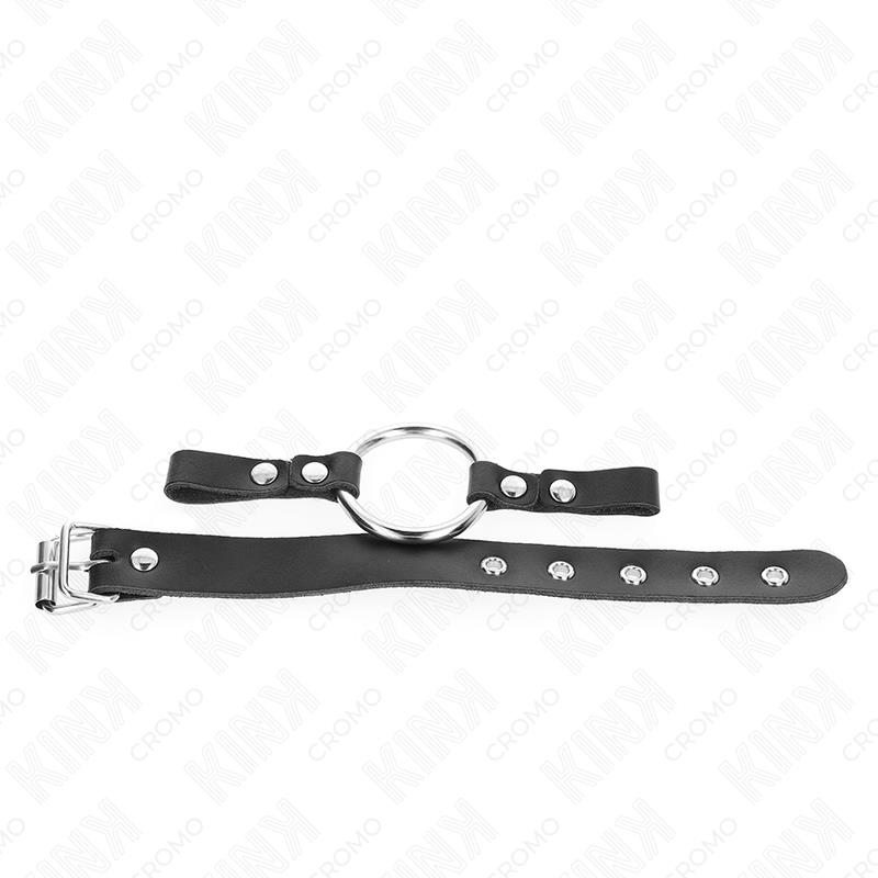 KOŽNI PRSTEN ZA PENIS S ZATVARANJEM NA KOPČU 22 X 2 CM S METALNIM PRSTENOM 4 CM