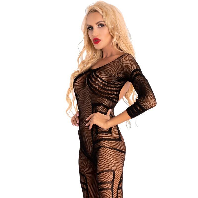 MONATA LC 17325 BODYSTOCKING CROTCHLESS BLACK S/L