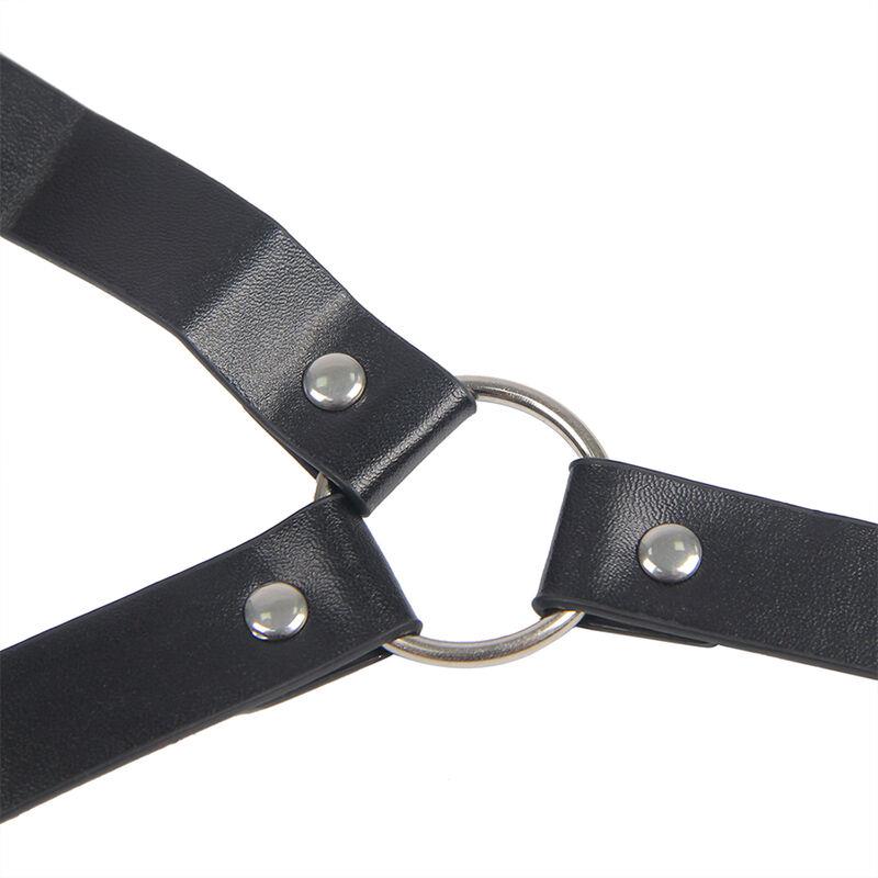 953720 BONDAGE LEATHER STRAP BREAST CLAMPS BLACK ONE SIZE