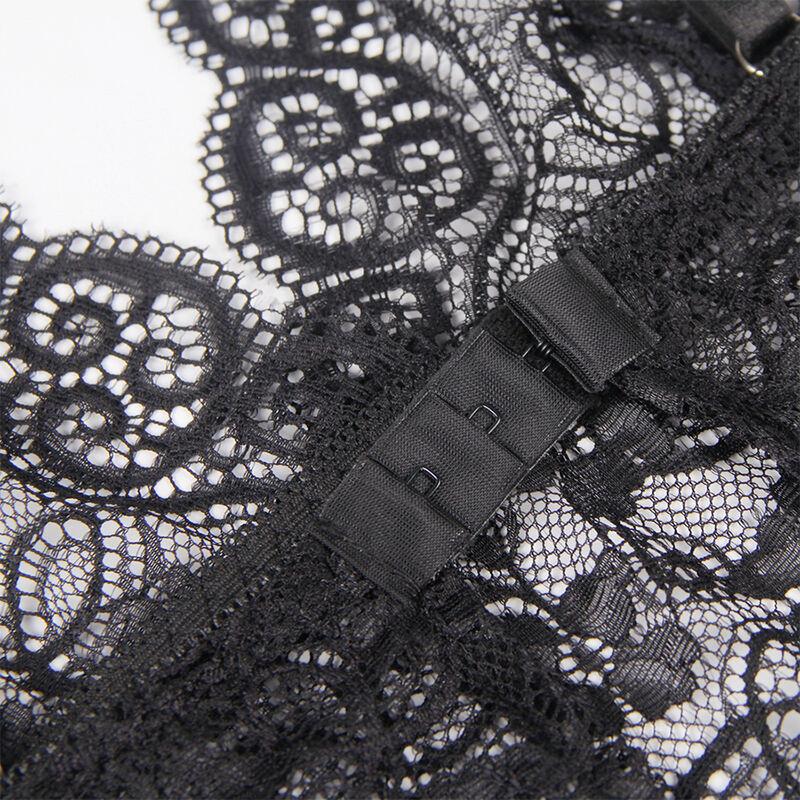 953911 SILK AND LACE NIGHTGOWN + PANTIES BLACK S/M