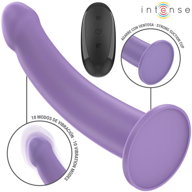 EDDIE VIBRATOR 17.5 CM 10 VIBRATIONS PURPLE REMOTE CONTROL