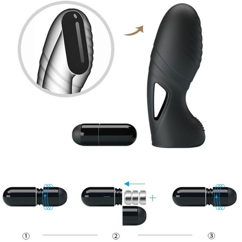 ALAN SILICONE FINGER VIBRATOR BLACK