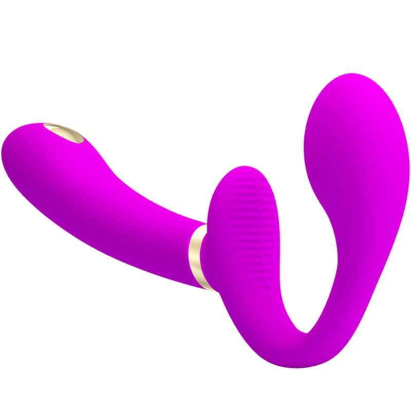 THUNDERBIRD DOUBLE STRAP-ON VIBRATOR REMOTE CONTROL PURPLE