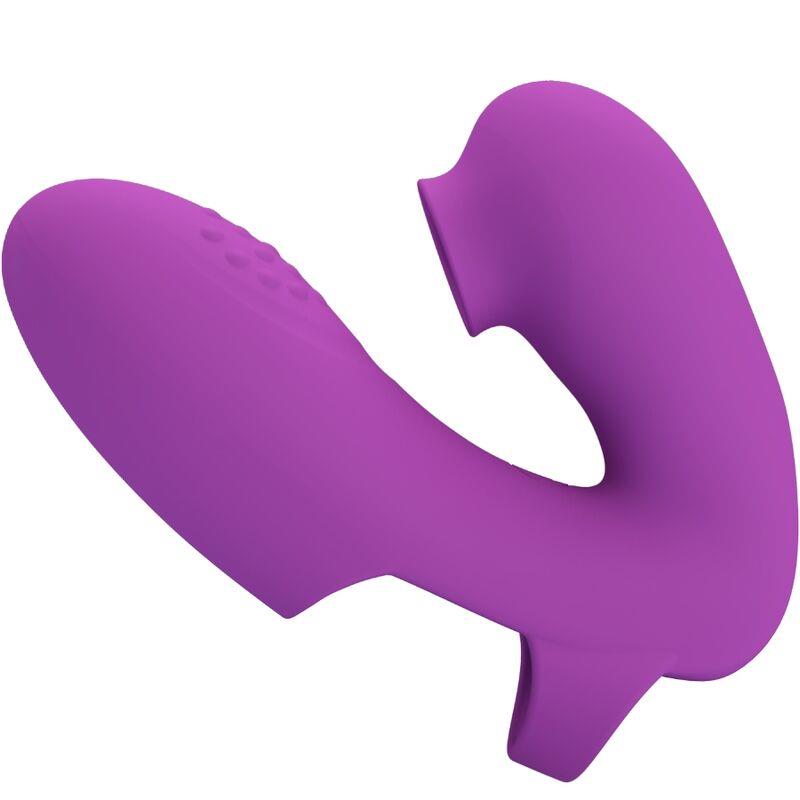 ATHENA FINGER VIBRATOR WITH CLITORIS STIMULATOR PURPLE