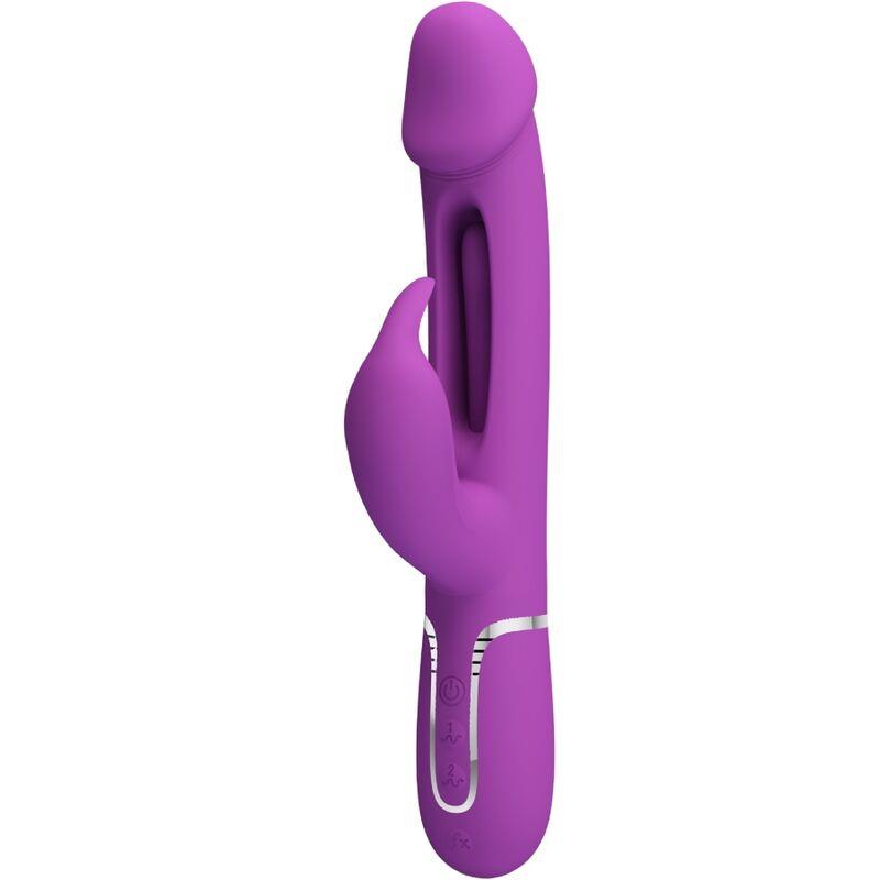KAMPAS 3 U 1 MULTIFUNKCIONALNI RABBIT VIBRATOR PURPURNI