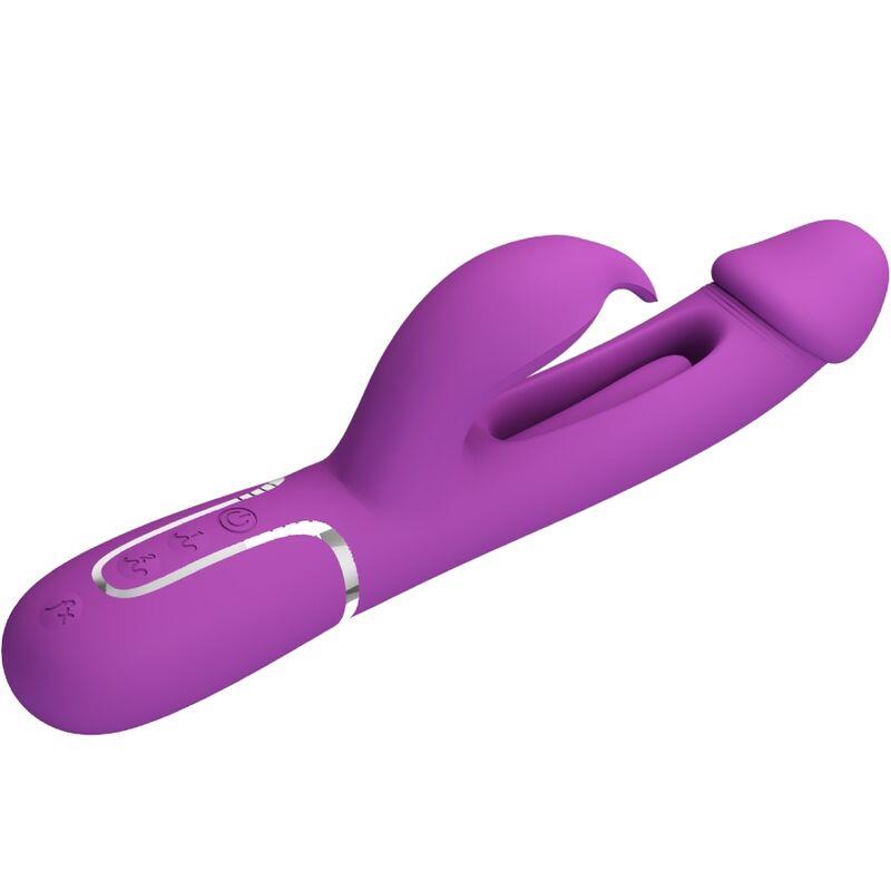 KAMPAS 3 U 1 MULTIFUNKCIONALNI RABBIT VIBRATOR PURPURNI