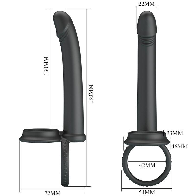 DILLION DOUBLE PENETRATION DOUBLE COCK RING BLACK