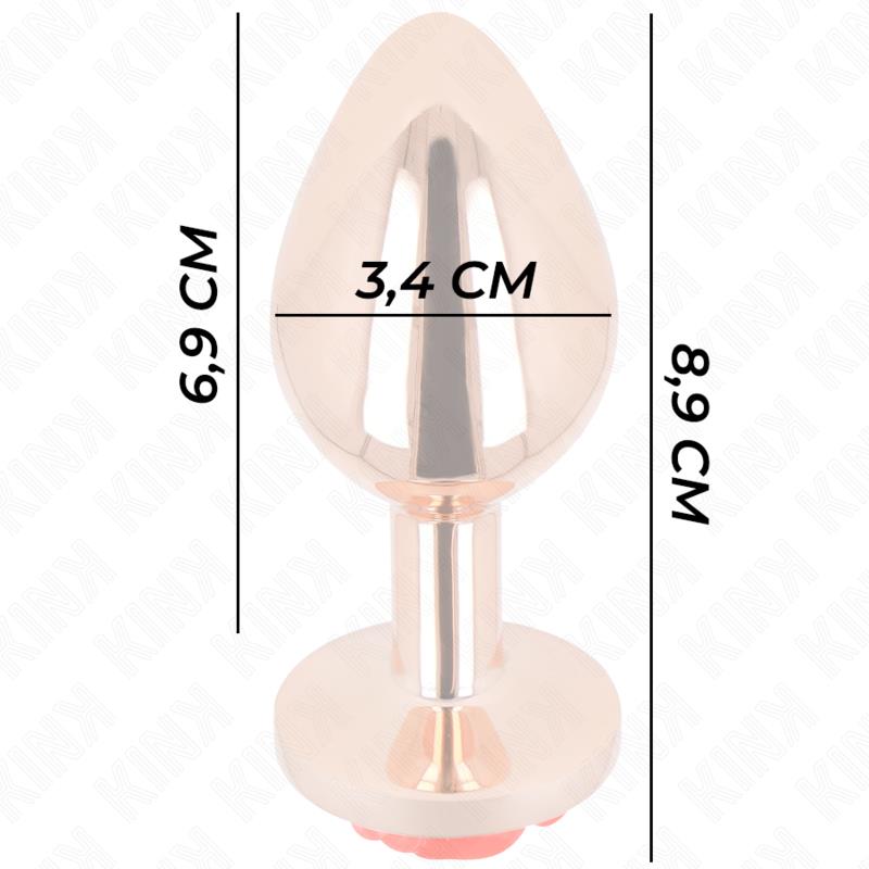 PINK GOLD ANAL PLUG WITH RED ROSE M