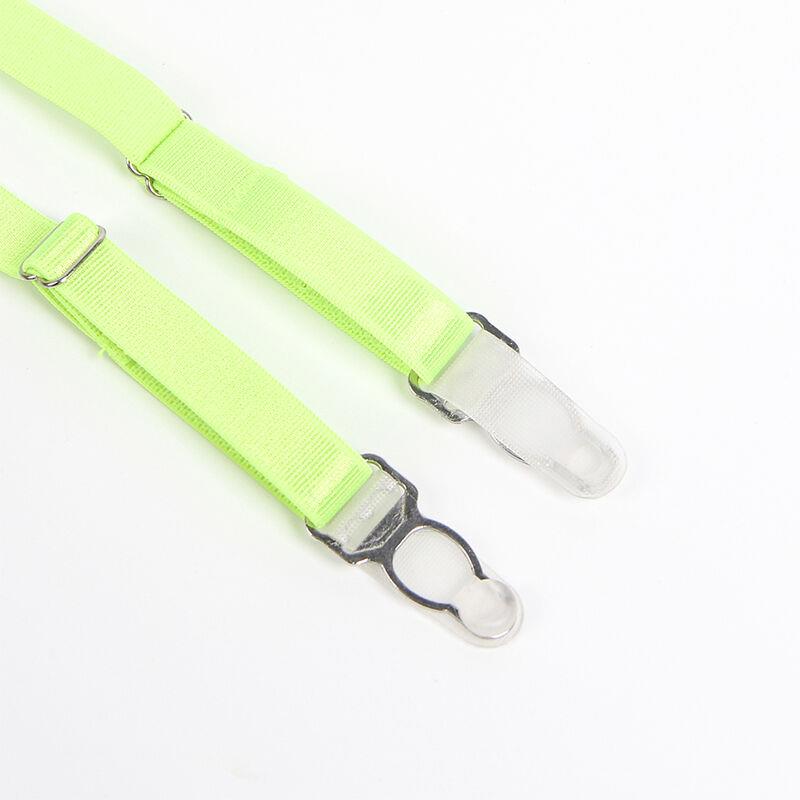 955311 SET OF BRA WITH LACE AND GARTER LINES GREEN AND BLUE S/M