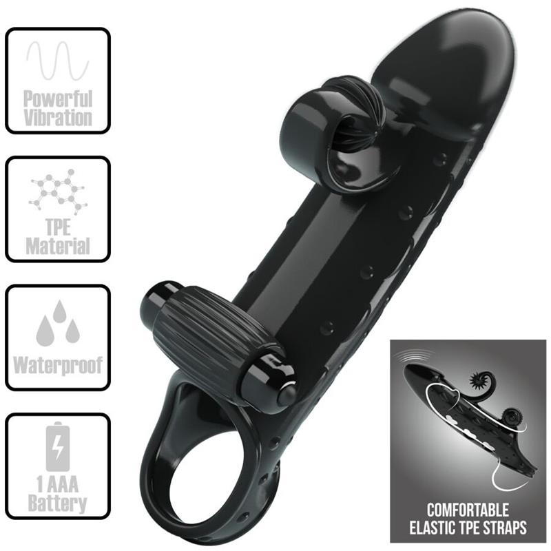 VIBRATING PENIS SLEEVE BLACK