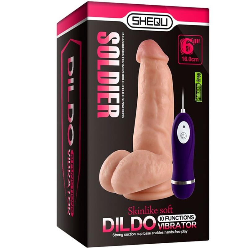 VOJNIK VIBRATOR DILDO S DALJINSKIM UPRAVLJANJEM 16 CM