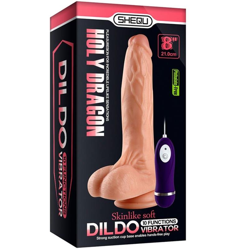 HOLY DRAGON VIBRATOR DILDO WITH REMOTE CONTROL 20.5 CM