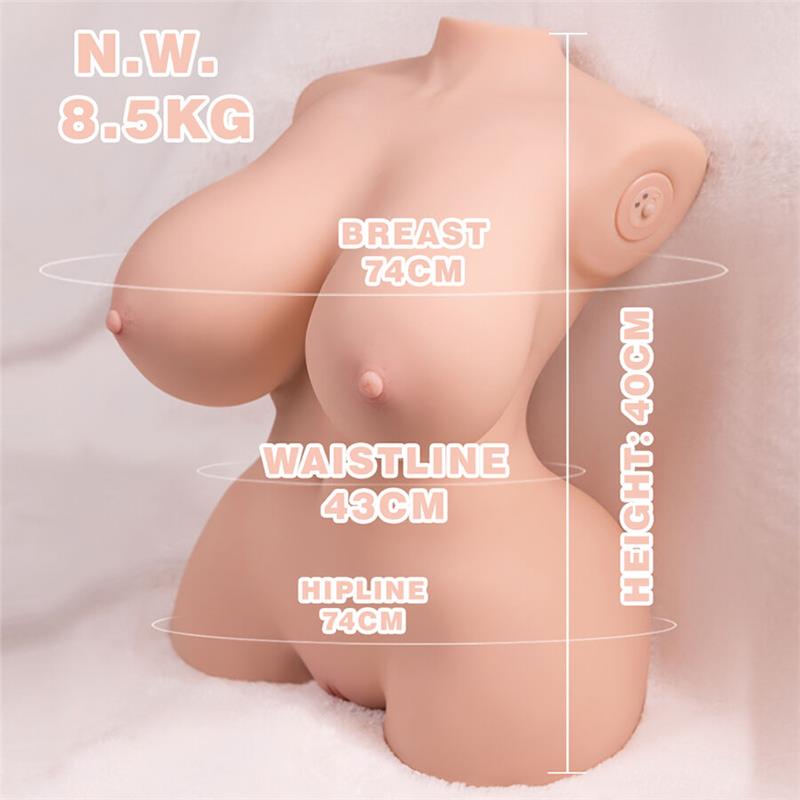 TINY GIBALNI REALISTIČNI TORSO Z ŽENSKO VIBRACIJO 40 CM