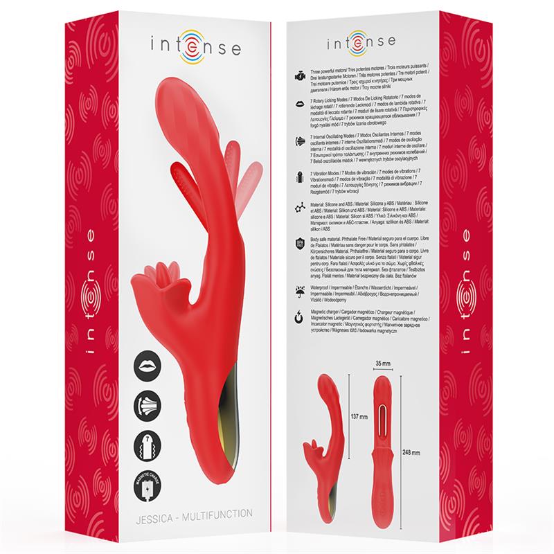 JESSICA MULTIFUNKCIONALNI VIBRATOR STIMULACIJA KLITORISA 24.8 CM CRVENI