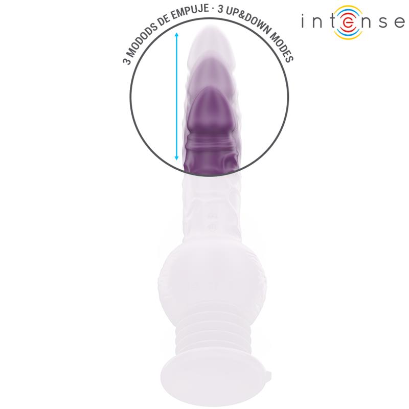 TATUM VIŠEFUNKCIONALNI VIBRATOR S GORE-DOLJE VIBRACIJOM 24 CM LJUBIČASTI