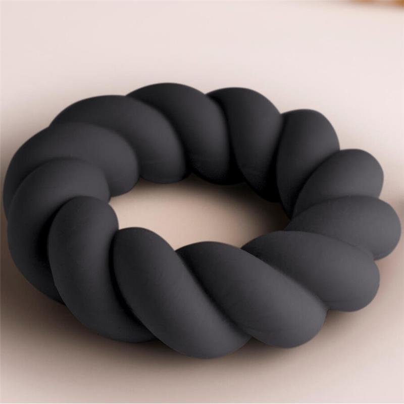 TWIST BLACK SILICONE MASTURBATOR RING