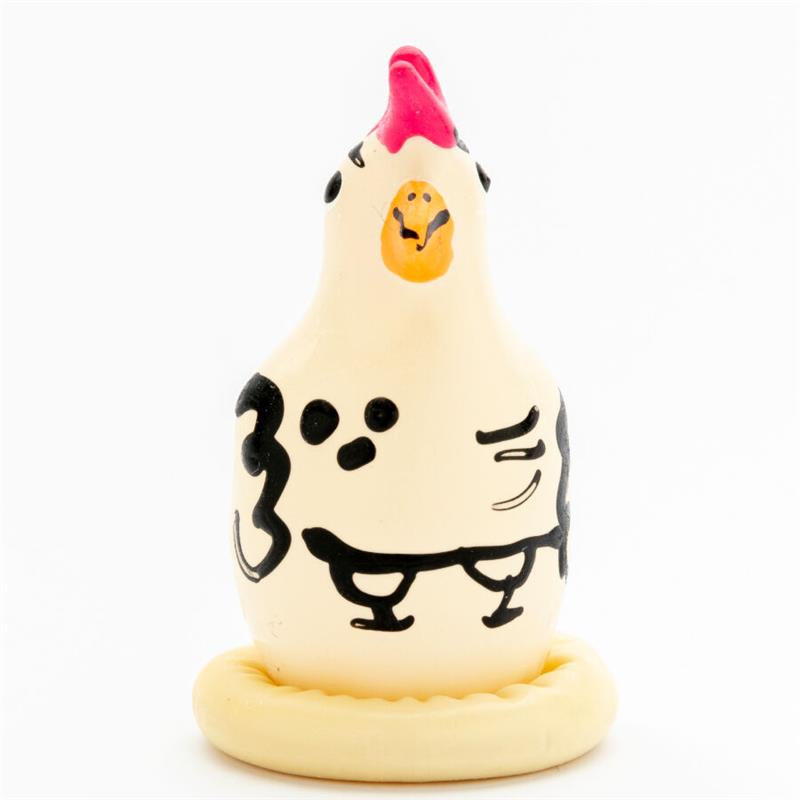 HANDPAINTED NOVELTY CONDOMS COCKY ROOSTER