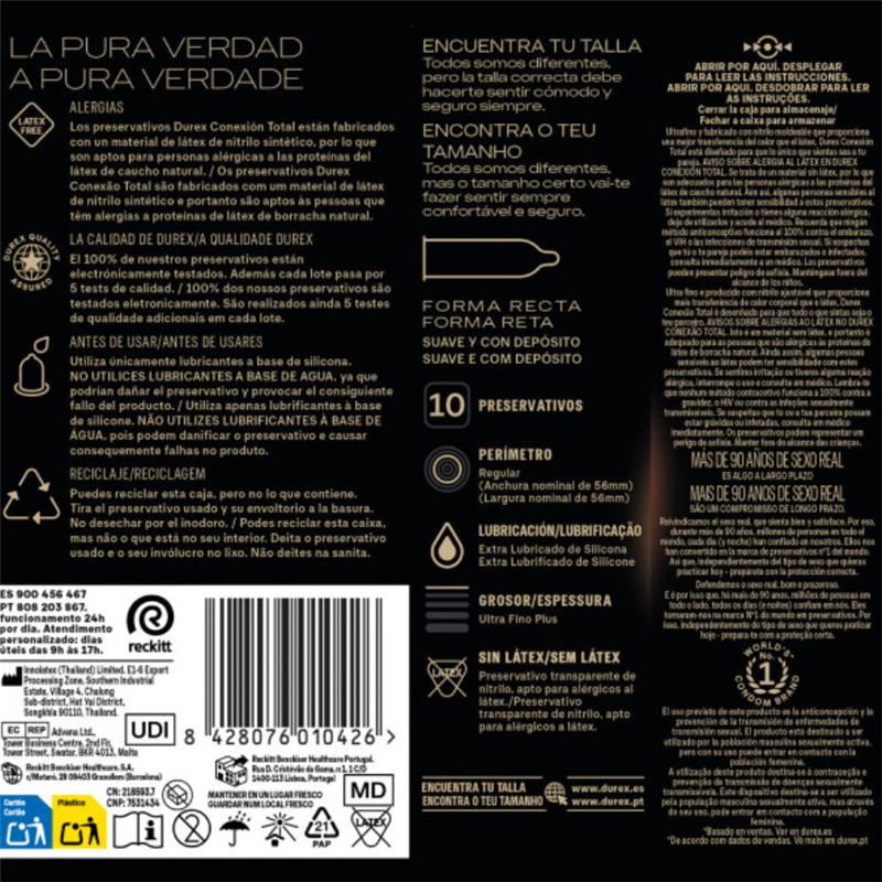 TOTAL CONNECTION XL ULTRA FINE PLUS LATEX FREE 10 UNITS