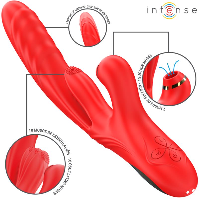 KAROL MULTIFUNCTION VIBRATOR THRUST & STIMULATION & STIMULATING WAVES RED