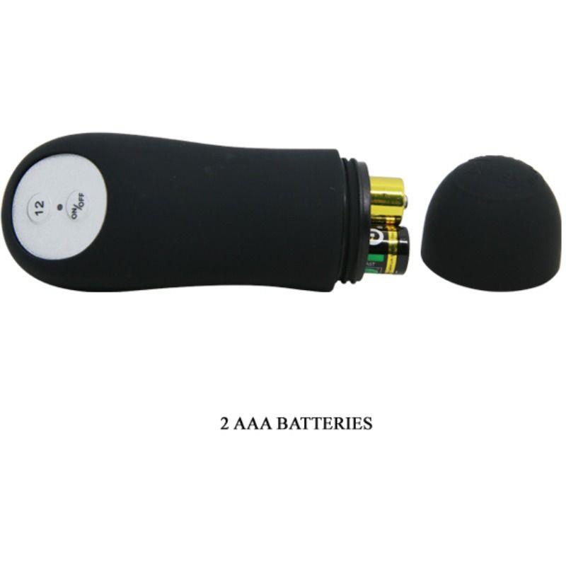 SILIKONSKI ANALNI PLUG V OBLIKI PENISA IN 12 VIBRACIJSKIH NAČINOV ČRNA