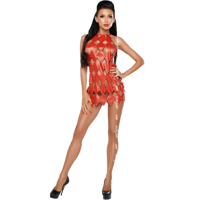 GWEN DRESS BARE BACK RED S/M