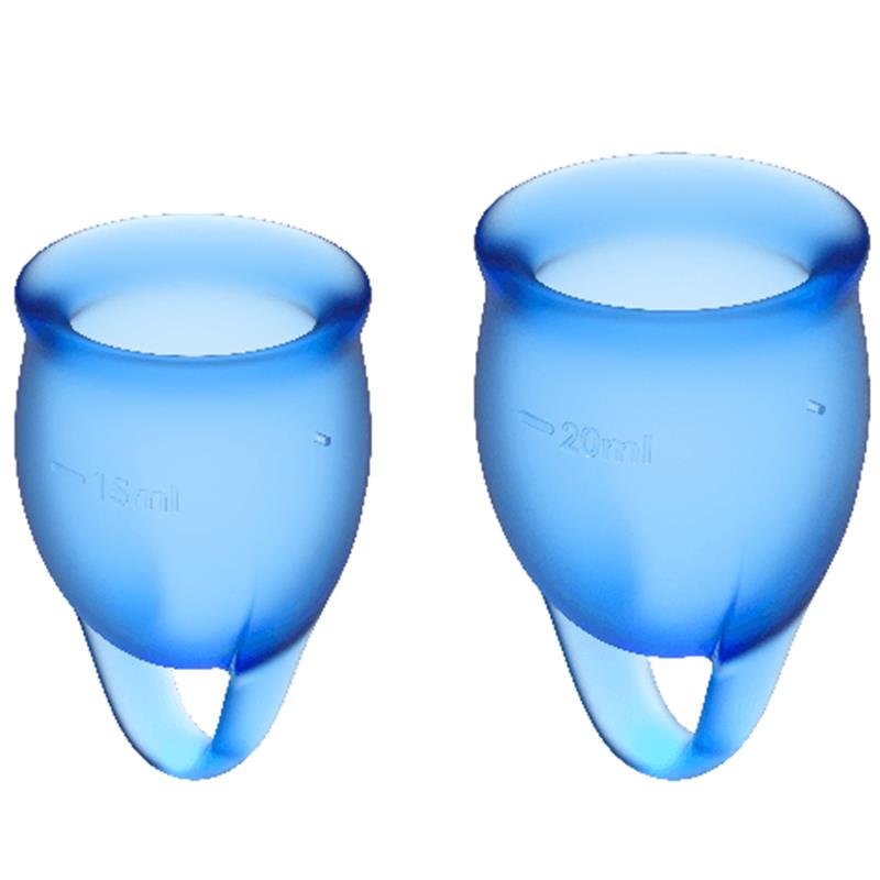 FEEL CONFIDENT MENSTRUAL CUP TAMNO PLAVA 15 + 20 ML