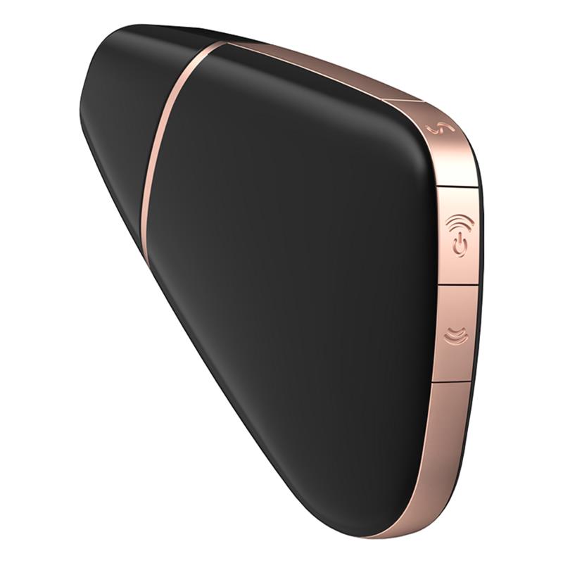 LOVE TRIANGLE AIR PULSE STIMULATOR & VIBRATOR BLACK